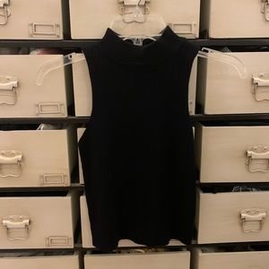 black mock neck tank top